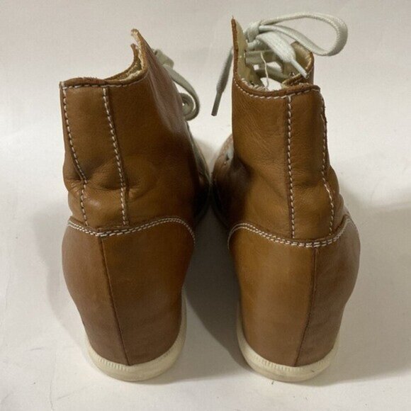 Primabase Italy leather booties women size 38 lace up wedges casual vintage Y2K - Picture 4 of 12